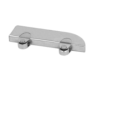 Harfington Uxcell Showcase Glass Door Sliding Rollers Clamp Wheels Pulleys Silver Tone 60x6x23mm 5pcs