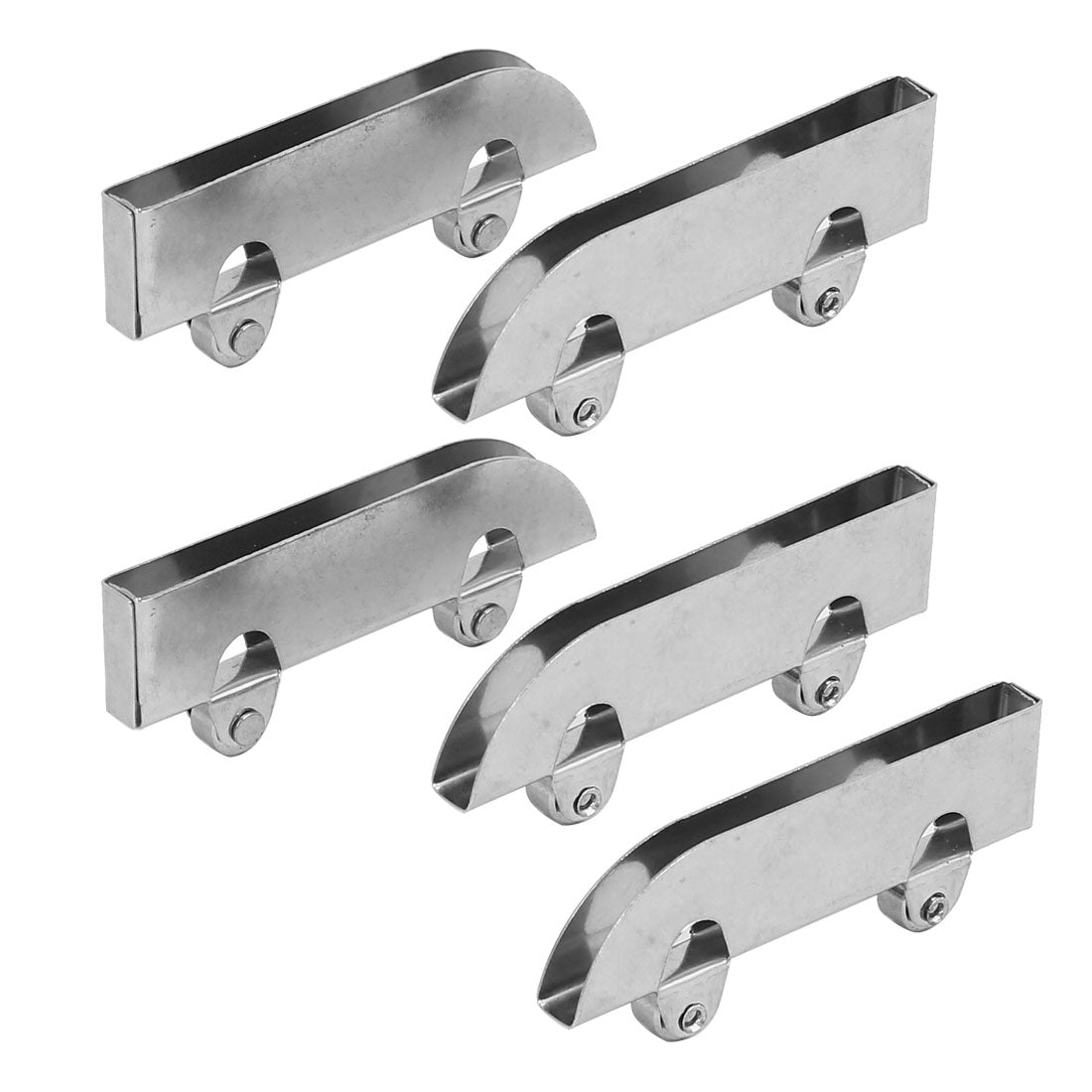 uxcell Uxcell Showcase Glass Door Sliding Rollers Clamp Wheels Pulleys Silver Tone 60x6x23mm 5pcs