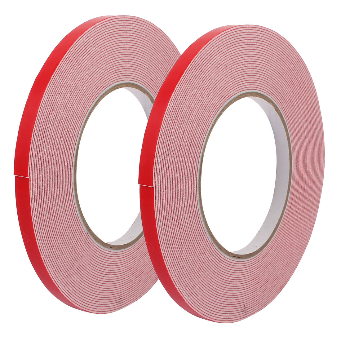 uxcell Uxcell 2pcs 10M Length 1 x 8mm Width White Dual Sided Self Adhesive Sponge Foam Tape for Car