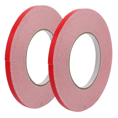 uxcell Uxcell 2pcs 10M Length 1 x 8mm Width White Dual Sided Self Adhesive Sponge Foam Tape for Car