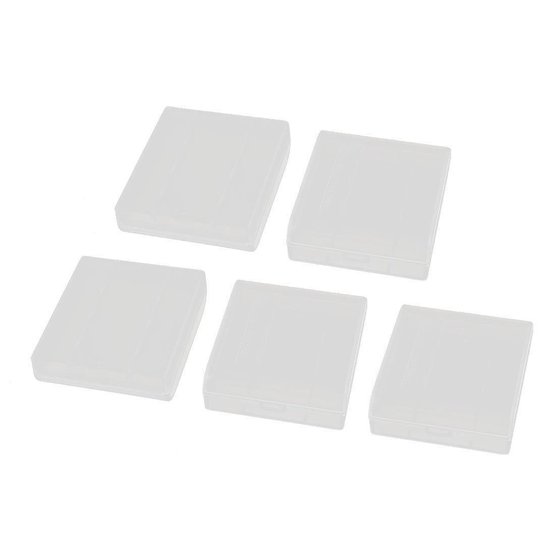 uxcell Uxcell 5Pcs Transparent Storage Case Hard Plastic Battery Holder Organizer for AA Batteries