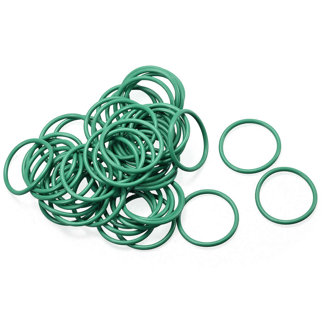 uxcell Uxcell 50Pcs 21mm x 1.5mm Rubber Gasket O Ring Sealing Ring Heat Resistant Green