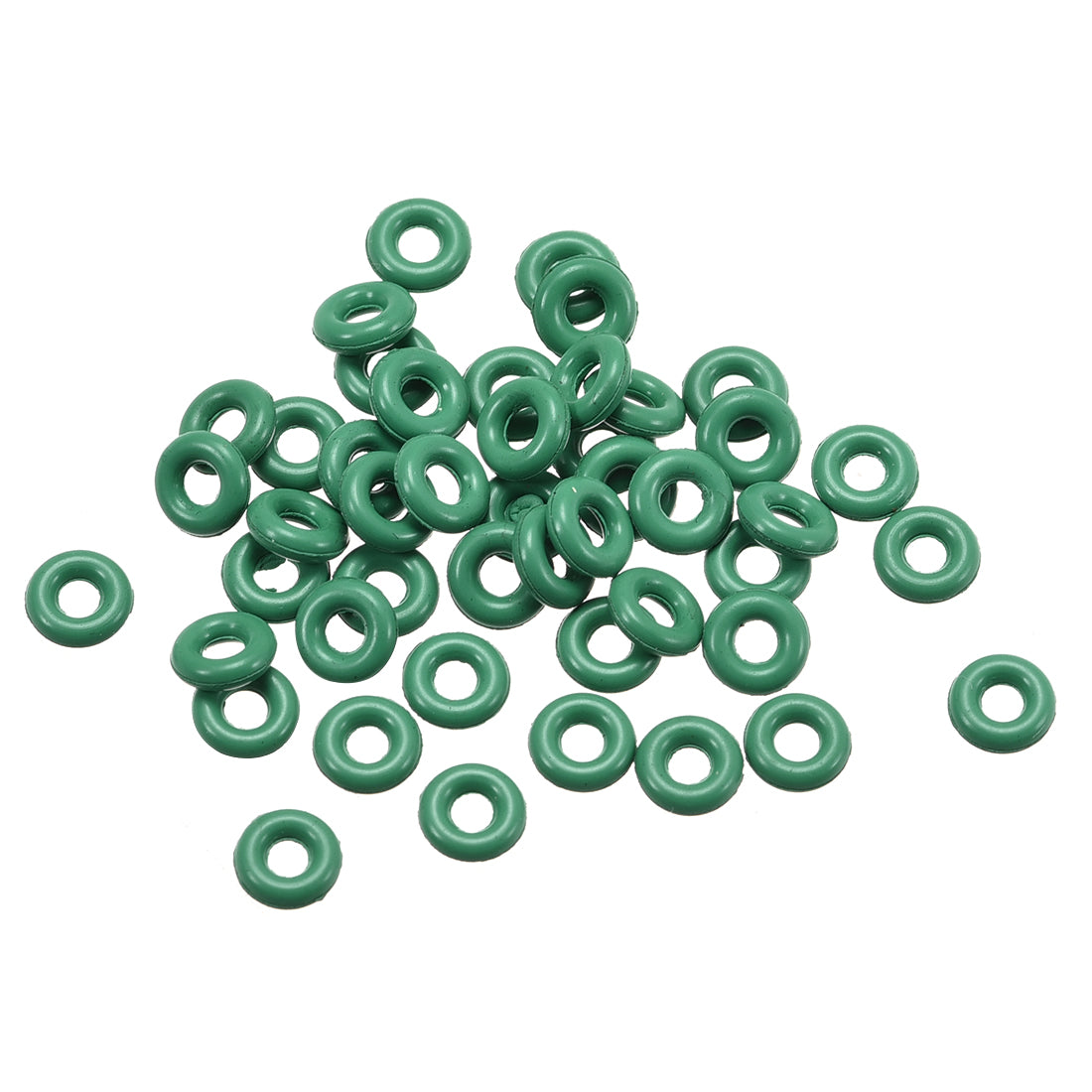 uxcell Uxcell 50Pcs 5mm x 1.5mm Rubber Gasket O Ring Sealing Ring Heat Resistant Green