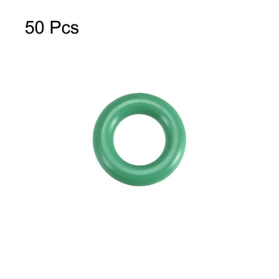 Harfington Uxcell 50 Pcs 6.5 x 1.5mm Oil Resistant NBR Nitrile Rubber O Sealing Ring Nonpoisonus Green