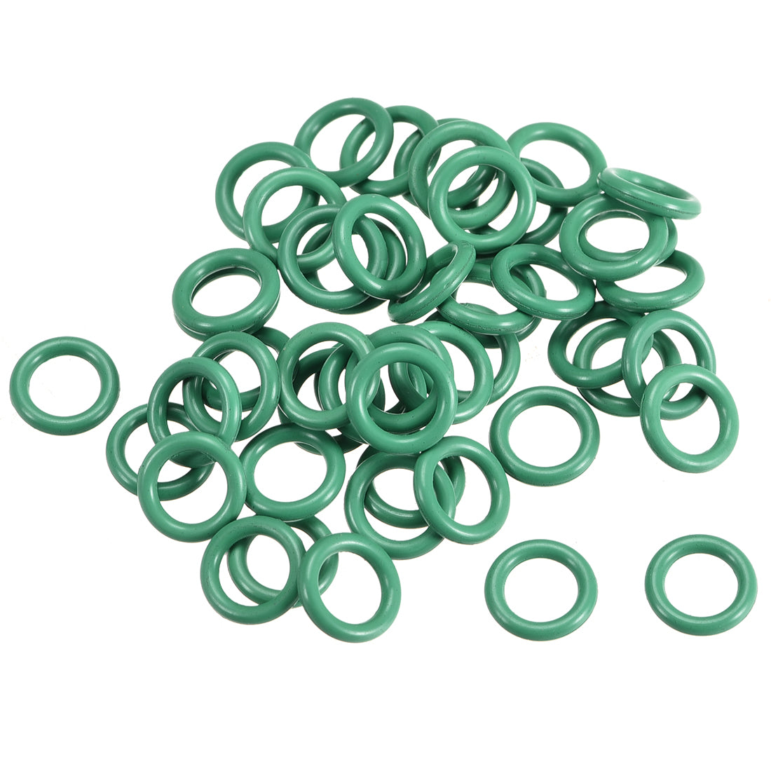 uxcell Uxcell 50Pcs 8.5mm x 1.5mm Rubber Gasket O Ring Sealing Ring Heat Resistant Green
