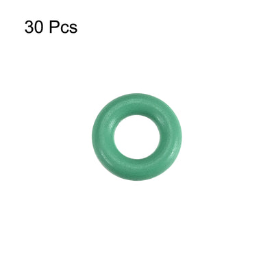 Harfington Uxcell 30pcs 1.9mm Thick Heat Resistant Mini Green O-Ring Rubber Sealing Ring 7.5mm OD