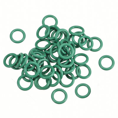 uxcell Uxcell 50Pcs 9mm x 1.5mm Rubber Gasket O Ring Sealing Ring Heat Resistant Green