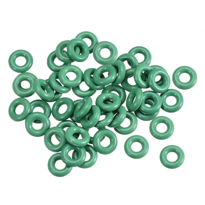uxcell Uxcell 50Pcs 7mm x 1.9mm Rubber Gasket O Ring Sealing Ring Heat Resistant Green