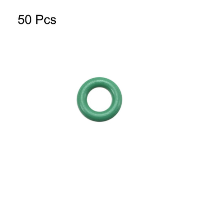 Harfington Uxcell 50pcs 1.5mm Thick Heat Resistant Mini Green O-Ring Rubber Sealing Ring 7mm OD