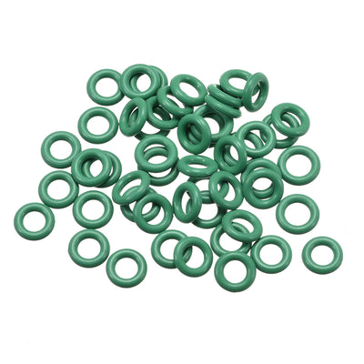 uxcell Uxcell 50pcs 1.5mm Thick Heat Resistant Mini Green O-Ring Rubber Sealing Ring 7mm OD