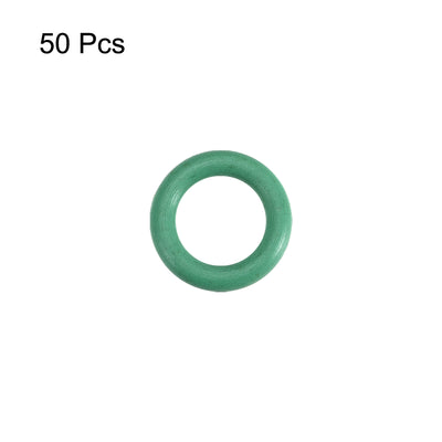 Harfington Uxcell 50pcs 1.5mm Thick Heat Resistant Mini Green O-Ring Rubber Sealing Ring 8mm OD