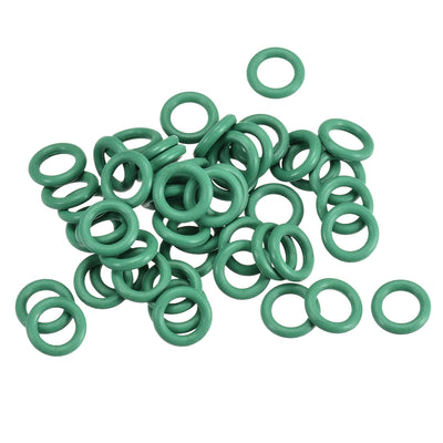 uxcell Uxcell 50pcs 1.5mm Thick Heat Resistant Mini Green O-Ring Rubber Sealing Ring 8mm OD