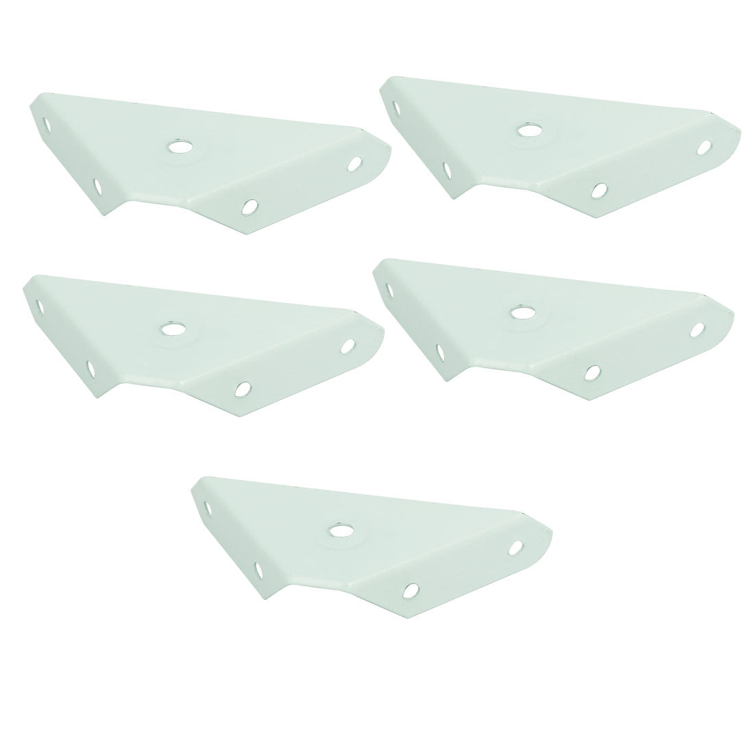 uxcell Uxcell Metal Triangular Flange Corner Brace Angle Bracket White 99mmx60mmx18mm 5pcs