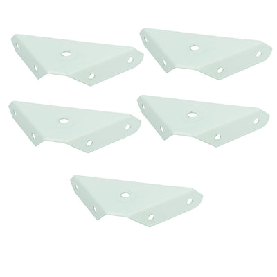 uxcell Uxcell Metal Triangular Flange Corner Brace Angle Bracket White 99mmx60mmx18mm 5pcs