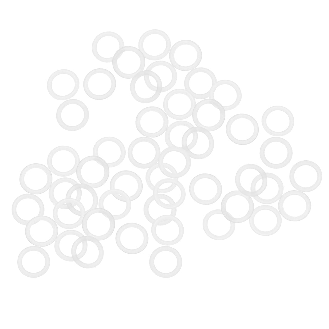 uxcell Uxcell 50Pcs 10mm x 1.5mm Rubber O-rings NBR Heat Resistant Sealing Ring Grommets White
