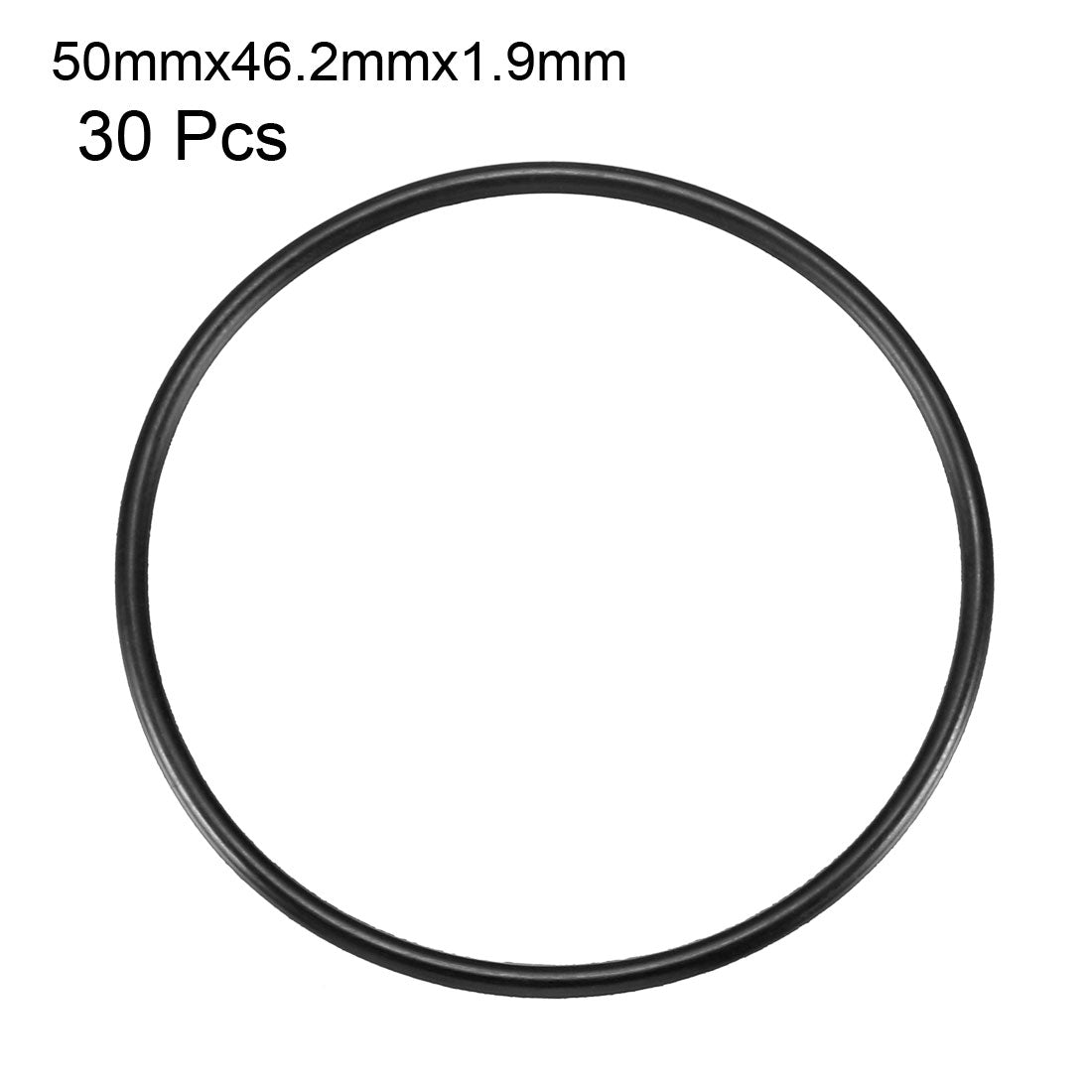 uxcell Uxcell 30Pcs 50mm x 1.9mm Rubber O-rings NBR Heat Resistant Sealing Ring Grommets Black