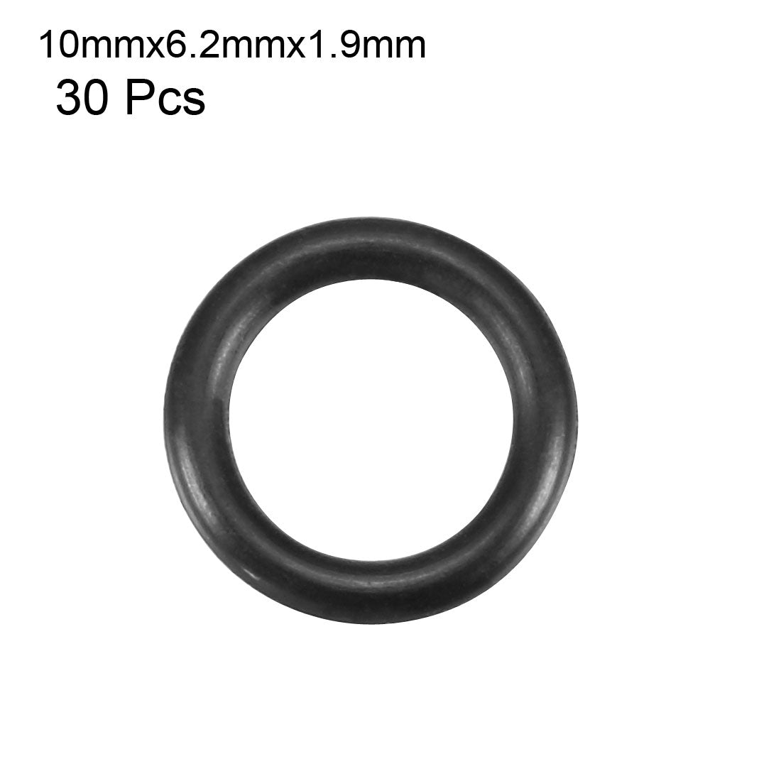 uxcell Uxcell 30Pcs 10mm x 1.9mm Rubber O-rings NBR Heat Resistant Sealing Ring Grommets Black
