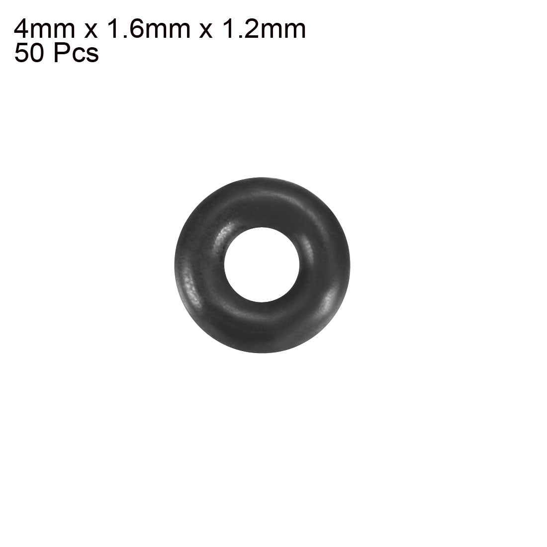 uxcell Uxcell 50pcs 4mmx1.2mm Nitrile Butadiene Rubber O Ring Oil Sealing Ring Gasket Black