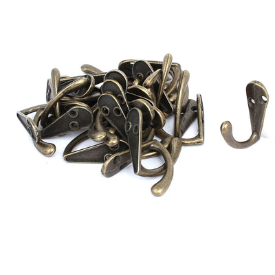 Harfington Uxcell 35mmx13mmx30mm Metal Single Hook Wall Door Mounted Clothes Hangers Holders 30pcs
