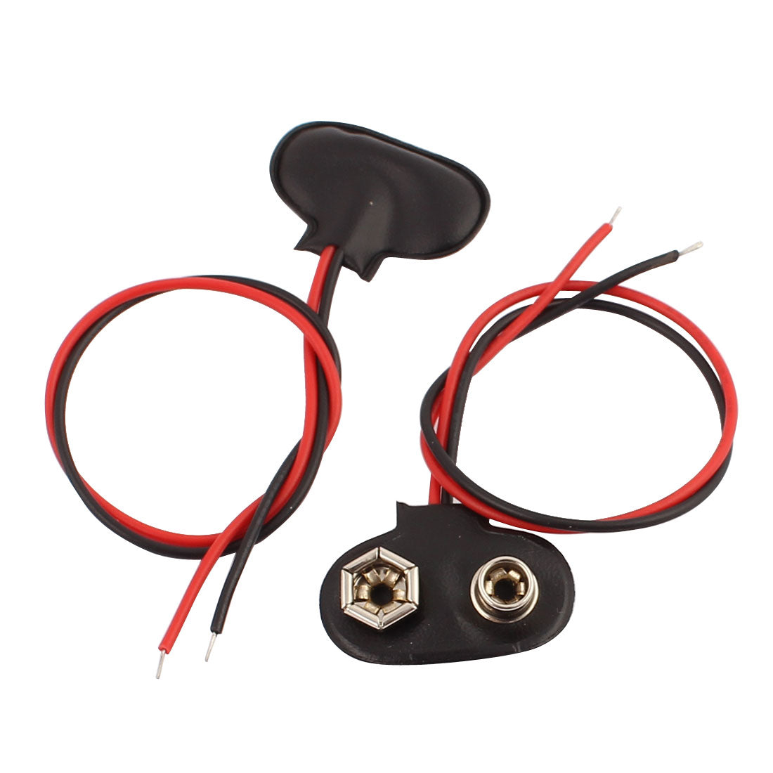 uxcell Uxcell 10Pcs 2-Wire Soft Faux Leather T Type 9V 9 Volt Battery Clip Connector