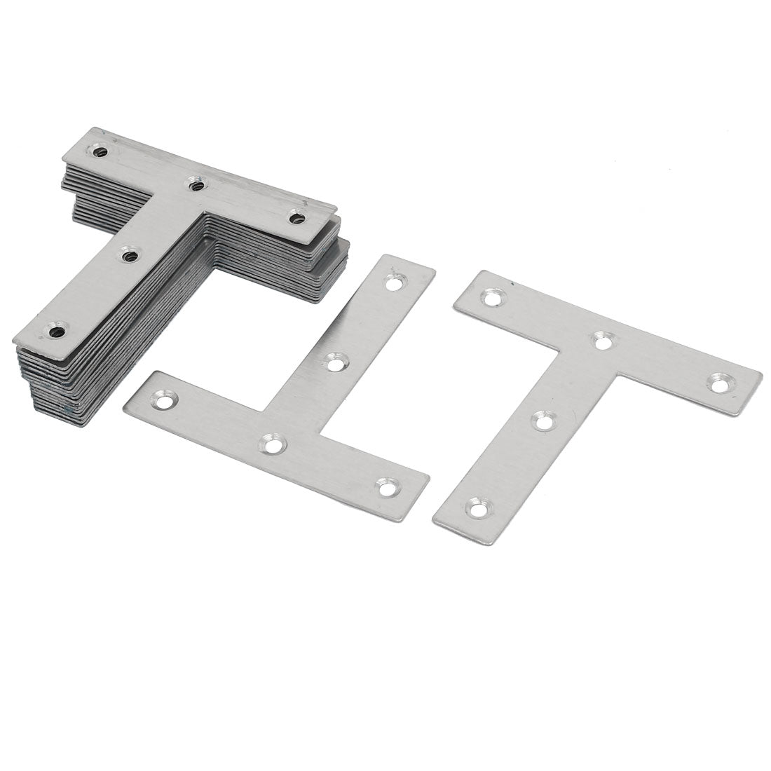 uxcell Uxcell 80mmx80mmx1mm Metal T Shaped Flat Repair Plates Corner Brace Bracket 20pcs