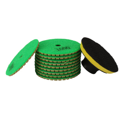 uxcell Uxcell 3-inch Diamond Wet Polishing Pad Grit 1000 10pcs for Granite Concrete Stone