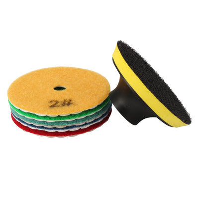 uxcell Uxcell 3-inch Diamond Dry Polishing Pad 5 in 1 for Sanding Marble Granite Stone