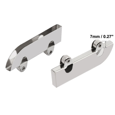 Harfington 5.0mm Glass Stainless Steel Sliding Roller Pulley Display Cabinet Door 8Pcs