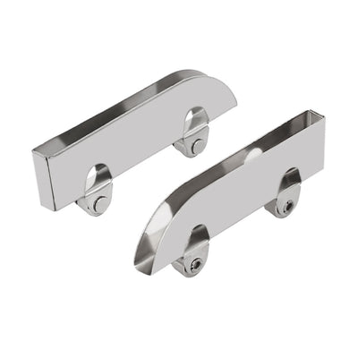 Harfington 5.0mm Glass Stainless Steel Sliding Roller Pulley Display Cabinet Door 8Pcs