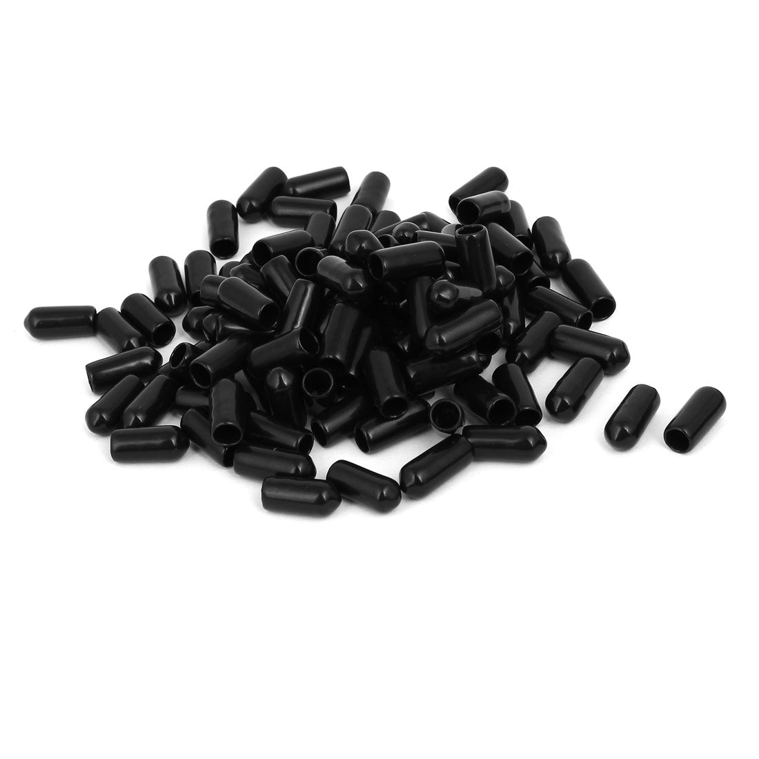uxcell Uxcell 5.5mm Inner Dia Rubber Hose End Cap Screw Thread Protector Cover Black 100pcs