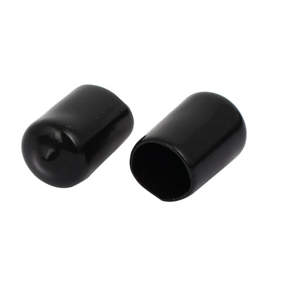 Harfington Uxcell 13mm Inner Dia Rubber Hose End Cap Screw Thread Protector Cover Black 50pcs