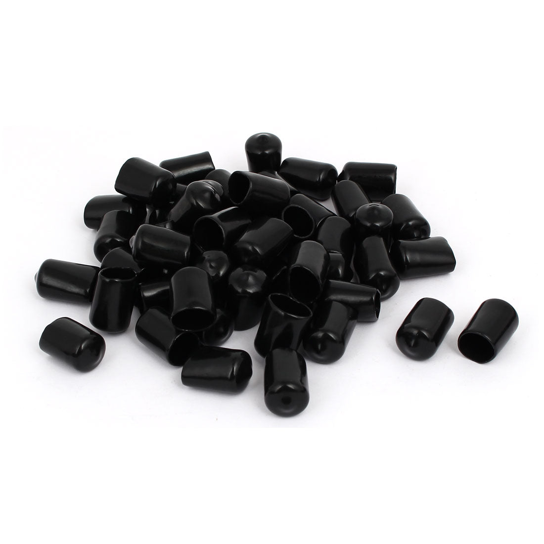 uxcell Uxcell 13mm Inner Dia Rubber Hose End Cap Screw Thread Protector Cover Black 50pcs
