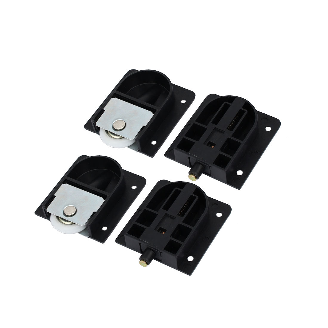 uxcell Uxcell Chest Wardrobe Rectangle Plate Component Sliding Roller Black 8 Sets