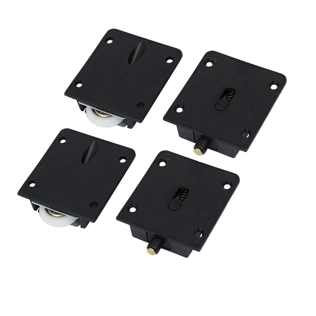 uxcell Uxcell Chest Wardrobe Rectangle Plate Component Sliding Roller Black 8 Sets