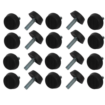 uxcell Uxcell M6x20mm Screw Mount Plastic Base Furniture Glide Adjustable Leveling Foot 20pcs