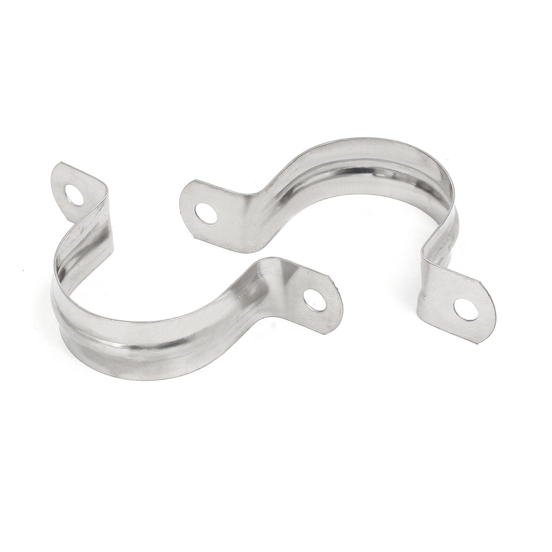 uxcell Uxcell M42 304 Stainless Steel Two Hole Pipe Straps Tension Tube Clip Clamp 8PCS
