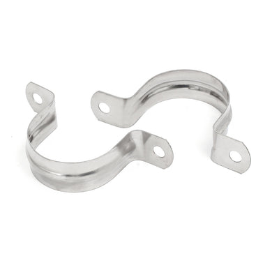 Harfington Uxcell M42 304 Stainless Steel Two Hole Pipe Straps Tension Tube Clip Clamp 8PCS