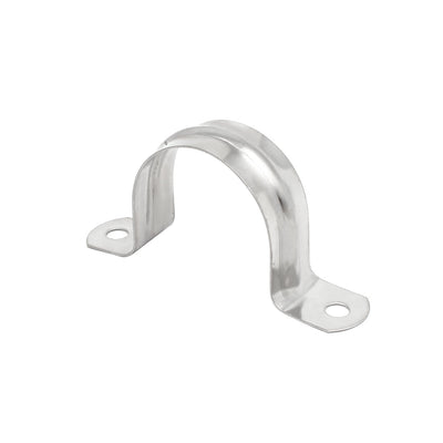 Harfington Uxcell M42 304 Stainless Steel Two Hole Pipe Straps Tension Tube Clip Clamp 8PCS