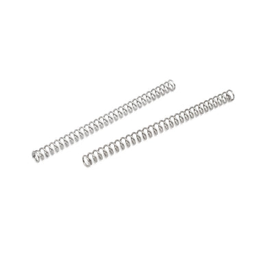 Harfington 0.3mmx2mmx30mm 304 Stainless Steel Compression Springs Silver Tone 10pcs