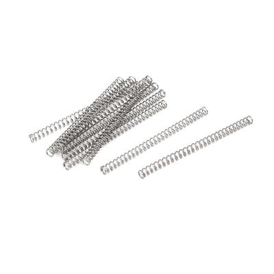 Harfington 0.3mmx2mmx30mm 304 Stainless Steel Compression Springs Silver Tone 10pcs