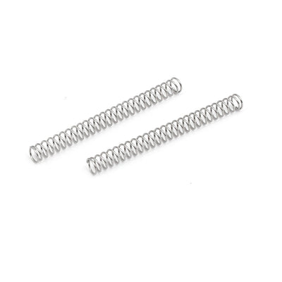 Harfington 0.3mmx3mmx30mm 304 Stainless Steel Compression Springs Silver Tone 10pcs