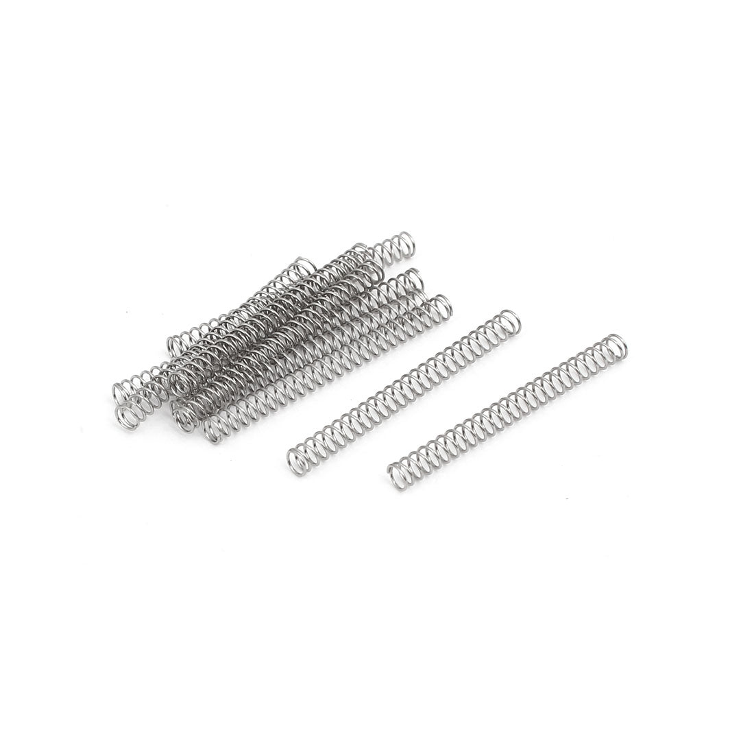 Harfington 0.3mmx3mmx30mm 304 Stainless Steel Compression Springs Silver Tone 10pcs