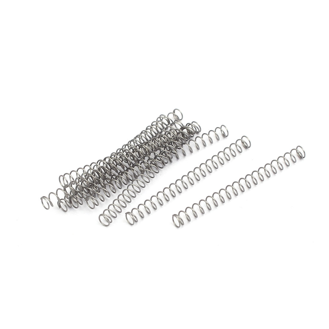 Harfington 0.3mmx3mmx35mm 304 Stainless Steel Compression Springs Silver Tone 10pcs