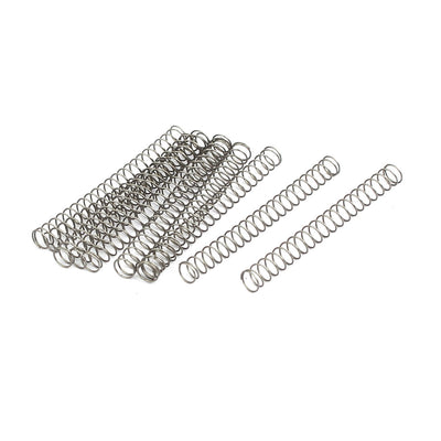 Harfington 0.3mmx4mmx40mm 304 Stainless Steel Compression Springs 10pcs
