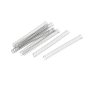 Harfington 0.3mmx4mmx45mm 304 Stainless Steel Compression Springs Silver Tone 10pcs