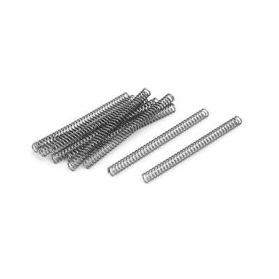 Harfington 0.4mmx3mmx40mm 304 Stainless Steel Compression Springs Silver Tone 10pcs