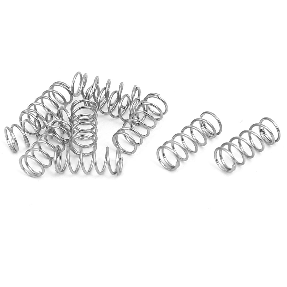 Harfington 0.4mmx4mmx10mm 304 Stainless Steel Compression Springs Silver Tone 10pcs