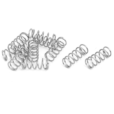 Harfington 0.4mmx4mmx10mm 304 Stainless Steel Compression Springs Silver Tone 10pcs