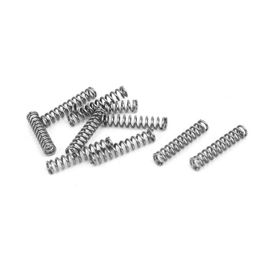 Harfington 0.5mmx3mmx15mm 304 Stainless Steel Compression Springs Silver Tone 10pcs