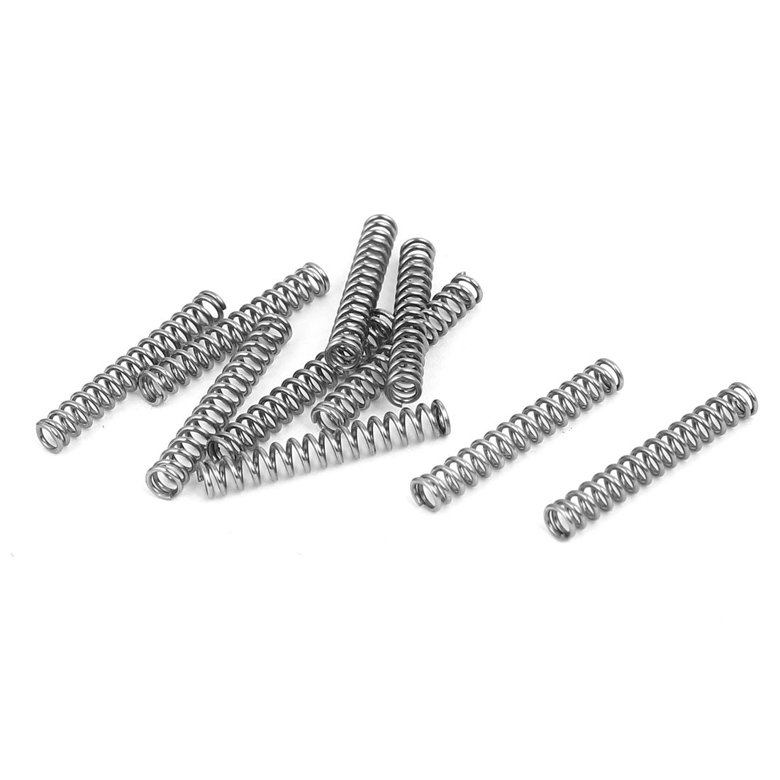Harfington 0.5mmx3mmx20mm 304 Stainless Steel Compression Springs Silver Tone 10pcs
